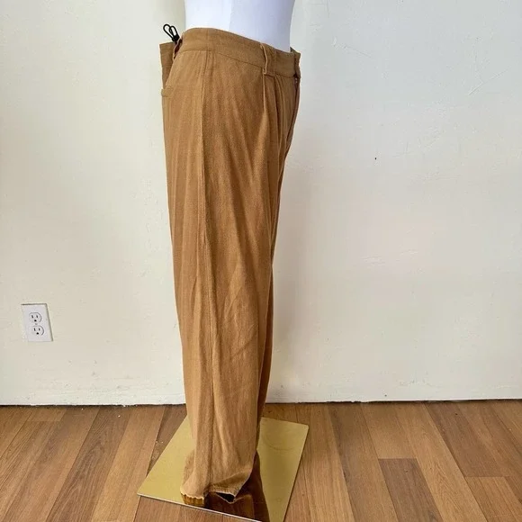 12th Tribe Little Secrets Mocha Linen Trousers Size Large - Picture 11 of 15